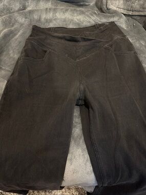 HALARA Women’s Black Crossover Flare Stretch Jeggings with V Waist